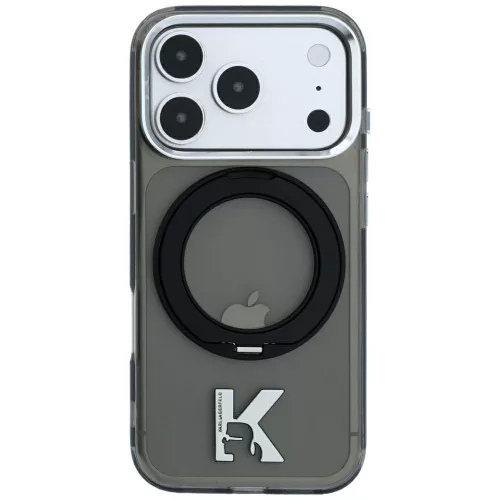 Karl Lagerfeld IML Ring St 360 Kameo Metal MagSafe iPhone 18 Pro / 17 Pro (KLHMP18L6HRSMKMK) tok, fekete