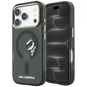   Karl Lagerfeld Peekaboo Logo MagSafe iPhone 18 Pro / 17 Pro (KLHMP18L6HCPSCK) tok, fekete