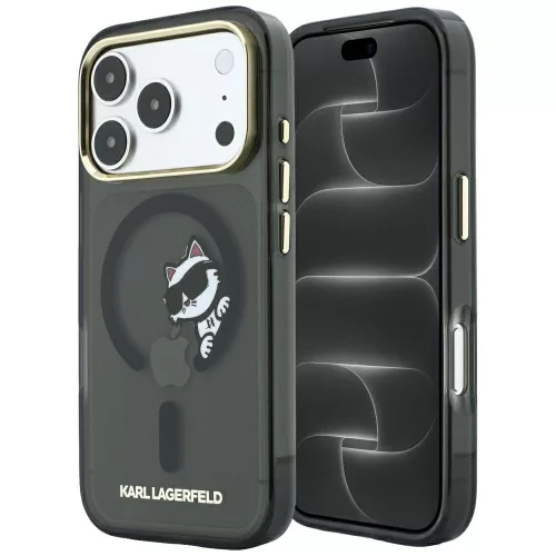 Karl Lagerfeld Peekaboo Logo MagSafe iPhone 18 Pro / 17 Pro (KLHMP18L6HCPSCK) tok, fekete