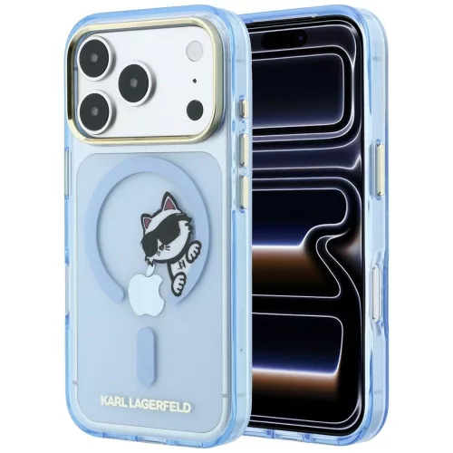 Karl Lagerfeld Peekaboo Logo MagSafe iPhone 18 Pro / 17 Pro (KLHMP18L6HCPSCB) tok, világoskék