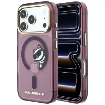   Karl Lagerfeld Peekaboo Logo MagSafe iPhone 18 Pro / 17 Pro (KLHMP18L6HCPSCR) tok, bordó