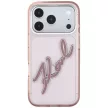 Karl Lagerfeld IML Big Signature Resin Metal Frame iPhone 18 Pro Max / 17 Pro Max (KLHCP18X6HCKSRP) tok, rózsaszín