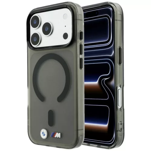 BMW M IML Frosted Metal Logo & Trims MagSafe iPhone 18 Pro Max / 17 Pro Max (BMHMP18X26HTFMILK) tok, fekete
