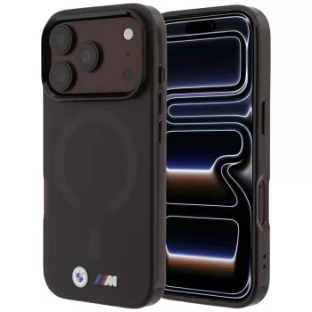   BMW M IML Frosted Metal Logo & Trims MagSafe iPhone 18 Pro / 17 Pro (BMHMP18L26HTFMILR) tok, bordó