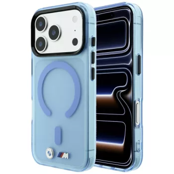  BMW M IML Frosted Metal Logo & Trims MagSafe iPhone 18 Pro / 17 Pro (BMHMP18L26HTFMILB) tok, kék