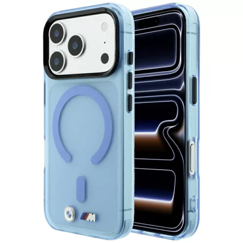 BMW M IML Frosted Metal Logo & Trims MagSafe iPhone 18 Pro Max / 17 Pro Max (BMHMP18X26HTFMILB) tok, kék