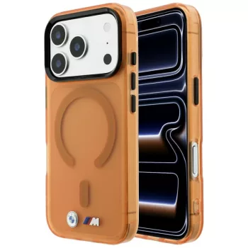   BMW M IML Frosted Metal Logo & Trims MagSafe iPhone 18 Pro / 17 Pro (BMHMP18L26HTFMILO) tok, narancssárga