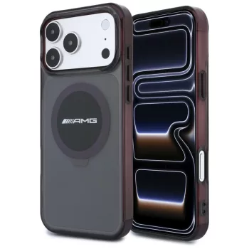   AMG IML Transparent Bicolor Block MagSafe iPhone 18 Pro Max / 17 Pro Max (AMHMP18X24HTBKR) tok, fekete-bordó
