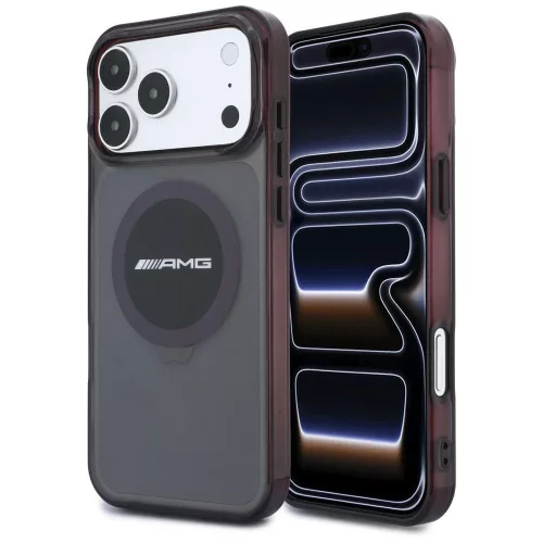 AMG IML Transparent Bicolor Block MagSafe iPhone 18 Pro Max / 17 Pro Max (AMHMP18X24HTBKR) tok, fekete-bordó