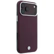 BMW Sign Deboss Quilted Metal Logo MagSafe iPhone 18 Pro / 17 Pro (BMHMP18L26SWOSPR) tok, bordó
