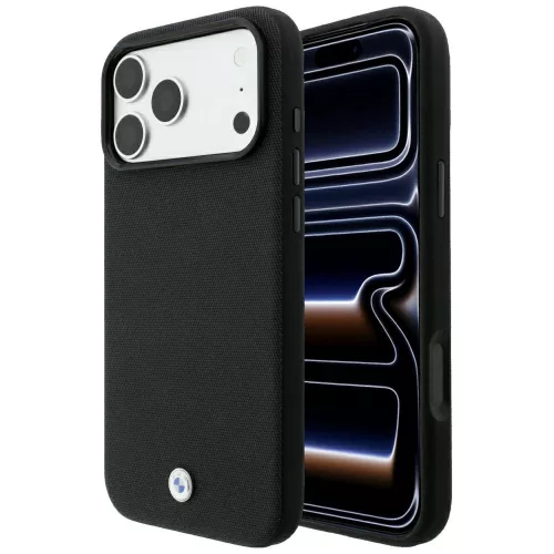 BMW Kevlar Metal Logo MagSafe iPhone 18 Pro Max / 17 Pro Max (BMHMP18X26SWPTKLK) tok, fekete