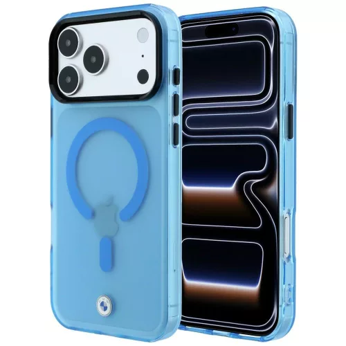 BMW Sign Frosted IML & MetaL Logo MagSafe iPhone 18 Pro / 17 Pro (BMHMP18L26HTFSILB) tok, kék