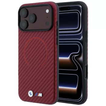   BMW M Carbon Printed Ring MagSafe iPhone 18 Pro / 17 Pro (BMHMP18L26SWPCMXR) tok, bordó