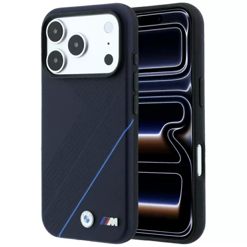 BMW M Tire Track Blue Line MagSafe iPhone 18 Pro / 17 Pro (BMHMP18L26SWPDKV) tok, sötétkék