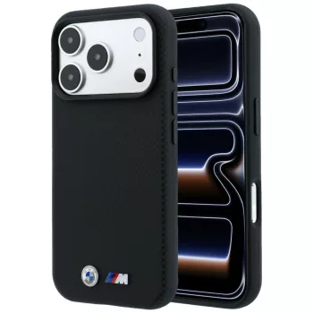   BMW M Quadrille Kevlar Metal Logo MagSafe iPhone 18 Pro / 17 Pro (BMHMP18L25SWPUKEK) tok, fekete