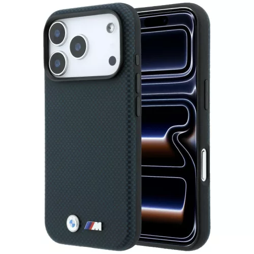 BMW M Quadrille Kevlar Metal Logo MagSafe iPhone 18 Pro Max / 17 Pro Max (BMHMP18X25SWPUKEV) tok, sötétkék