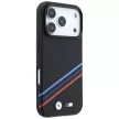 BMW M Quadrille Kevlar Print, Tricolor Lines & Metal Logo, MagSafe iPhone 18 Pro Max / 17 Pro Max (BMHMP18X25PUKDITK) tok, fekete