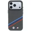 BMW M Quadrille Kevlar Print Tricolor Lines & Metal Logo MagSafe iPhone 18 Pro / 17 Pro (BMHMP18L25PUKDITA) tok, antracit