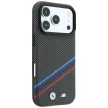 BMW M Quadrille Kevlar Print Tricolor Lines & Metal Logo MagSafe iPhone 18 Pro Max / 17 Pro Max (BMHMP18X25PUKDITA) tok, antracit