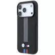 BMW M Quadrille Kevlar Anthracite & Tricolor Print Lines MagSafe iPhone 18 Pro (BMHMP18L25PUKRESK) tok, fekete