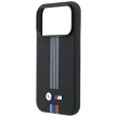 BMW M Quadrille Kevlar Anthracite & Tricolor Print Lines MagSafe iPhone 18 Pro (BMHMP18L25PUKRESK) tok, fekete