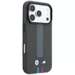 BMW M Quadrille Kevlar Tricolor Print Lines MagSafe iPhone 18 Pro / 17 Pro (BMHMP18L25PUKRESA) tok, antracit