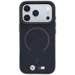 BMW M Kevlar Red Print Ring Metal Logo MagSafe iPhone 18 Pro / 17 Pro (BMHMP18L26CFOMKR) tok, fekete