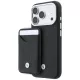 BMW Quilted Pattern Metal Logo Case+Wallet iPhone 18 Pro / 17 Pro tok, fekete