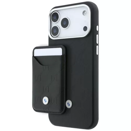 BMW Quilted Pattern Metal Logo Case+Wallet iPhone 18 Pro Max / 17 Pro Max tok, fekete