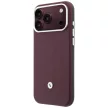 BMW Quilted Pattern Metal Logo case+wallet iPhone 18 Pro / 17 Pro tok, bordó