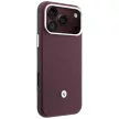 BMW Quilted Pattern Metal Logo case+wallet iPhone 18 Pro / 17 Pro tok, bordó