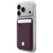 BMW Quilted Pattern Metal Logo case+wallet iPhone 18 Pro / 17 Pro tok, bordó