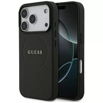   Guess Grained Gold Ring MagSafe iPhone 18 Pro / 17 Pro (GUHMP18LPGHSMMK) tok, fekete
