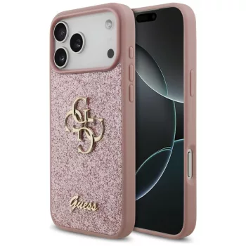   Guess Fixed Glitter Big 4G iPhone 18 Pro Max / 17 Pro Max (GUHCP18XHG4SGP) tok, rózsaszín