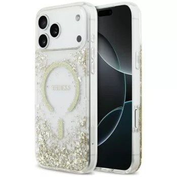   Guess Resin Bottom Glitter MagSafe iPhone 18 Pro Max / 17 Pro Max (GUHMP18XRGRGED) tok, arany