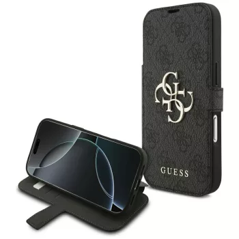   Guess Book 4G Metal Logo iPhone 18 Pro / 17 Pro (GUBKP18L4GMGGR) tok, fekete