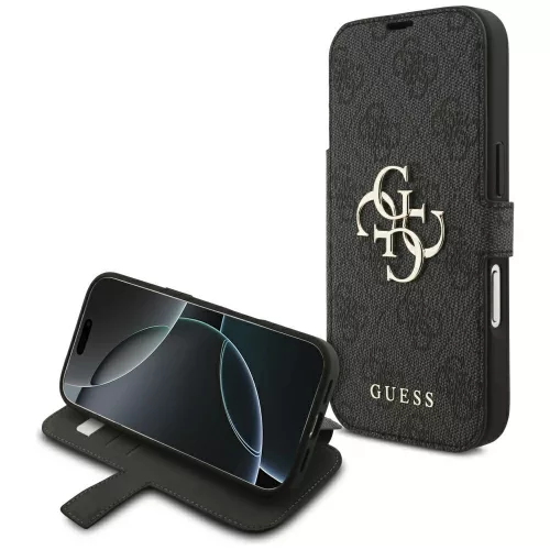 Guess Book 4G Metal Logo iPhone 18 Pro / 17 Pro (GUBKP18L4GMGGR) tok, fekete