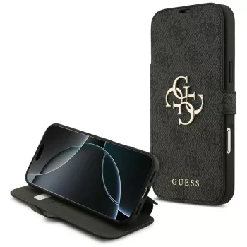   Guess Book 4G Metal Logo iPhone 18 Pro Max / 17 Pro Max (GUBKP18X4GMGGR) tok, fekete