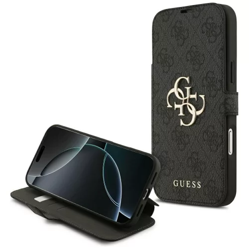 Guess Book 4G Metal Logo iPhone 18 Pro Max / 17 Pro Max (GUBKP18X4GMGGR) tok, fekete
