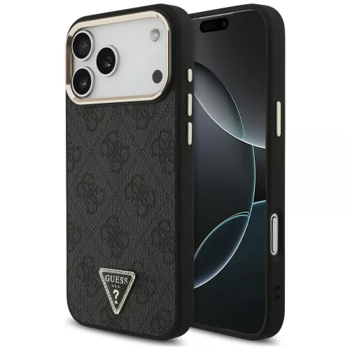 Guess 4G Triangle Logo MagSafe iPhone 18 Pro Max / 17 Pro Max (GUHMP18XP4GTDGMK) tok, fekete-arany
