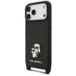 Karl Lagerfeld Saffiano Karl&Choupette Metal Pin Cbdy Strap iPhone 18 Pro / 17 Pro (KLHCP18LSAKCPBK) tok, fekete