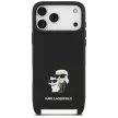 Karl Lagerfeld Saffiano Karl&Choupette Metal Pin Cbdy Strap iPhone 18 Pro Max / 17 Pro Max (KLHCP18XSAKCPBK) tok, fekete