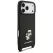 Karl Lagerfeld Saffiano Karl&Choupette Metal Pin Cbdy Strap iPhone 18 Pro Max / 17 Pro Max (KLHCP18XSAKCPBK) tok, fekete
