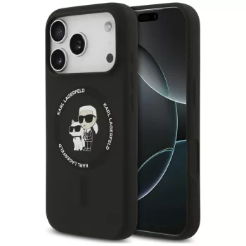   Karl Lagerfeld Silicone Karl&Choupette Ring MagSafe iPhone 18 Pro Max / 17 Pro Max (KLHMP18XSCMKCRHK) tok, fekete