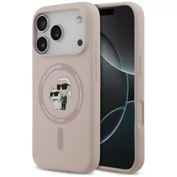   Karl Lagerfeld Silicone Karl&Choupette Ring MagSafe iPhone 18 Pro / 17 Pro (KLHMP18LSCMKCRHP) tok, rózsaszín