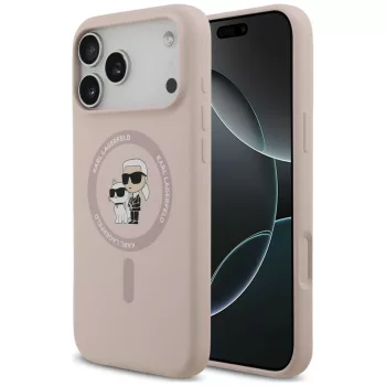   Karl Lagerfeld Silicone Karl&Choupette Ring MagSafe iPhone 18 Pro Max / 17 Pro Max (KLHMP18XSCMKCRHP) tok, rózsaszín