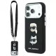 Karl Lagerfeld Saffiano Karl&Choupette Heads Pins Strap Logo iPhone 18 Pro / 17 Pro (KLHCP18LPSWFDHPSK) tok, fekete