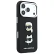 Karl Lagerfeld Saffiano Karl&Choupette Heads Pins Strap Logo iPhone 18 Pro / 17 Pro (KLHCP18LPSWFDHPSK) tok, fekete