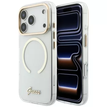   Guess IML Script Metal MagSafe iPhone 18 Pro / 17 Pro (GUHMP18L5HTCSMST) tok, átlátszó