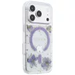 Guess Resin Flowers Glitter MagSafe iPhone 18 Pro / 17 Pro (GUHMP18LRBFGFGMU) tok, lila
